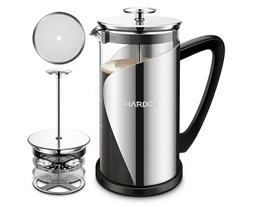 BPA ফ্রি 34oz ফ্রেঞ্চ প্রেস 4 লেয়ার ফিল্টার 1000ML স্টেইনলেস স্টিল
