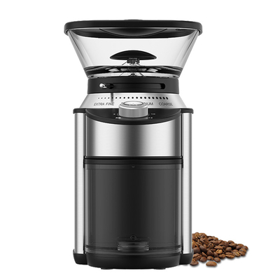 নীল এলইডি লাইট এবং সেফটি লক সহ 200W Espresso Burr কফি গ্রাইন্ডার