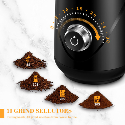 ক্ষমতা 70g Burr মিল গ্রাইন্ডার 63 Db নয়েজ টাইমিং নব পোর্টেবল Burr কফি গ্রাইন্ডার