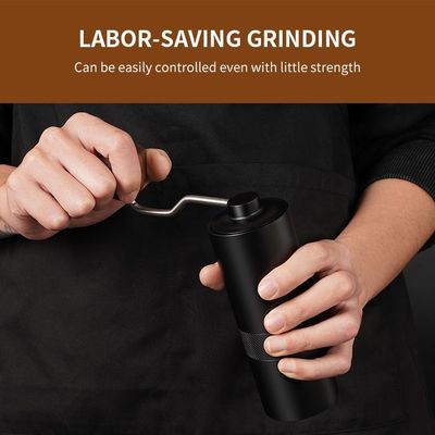 ব্ল্যাক এসপ্রেসো ম্যানুয়াল কফি গ্রাইন্ডার কাঠের হ্যান্ডেল কনিক্যাল বুর হ্যান্ড কফি গ্রাইন্ডার